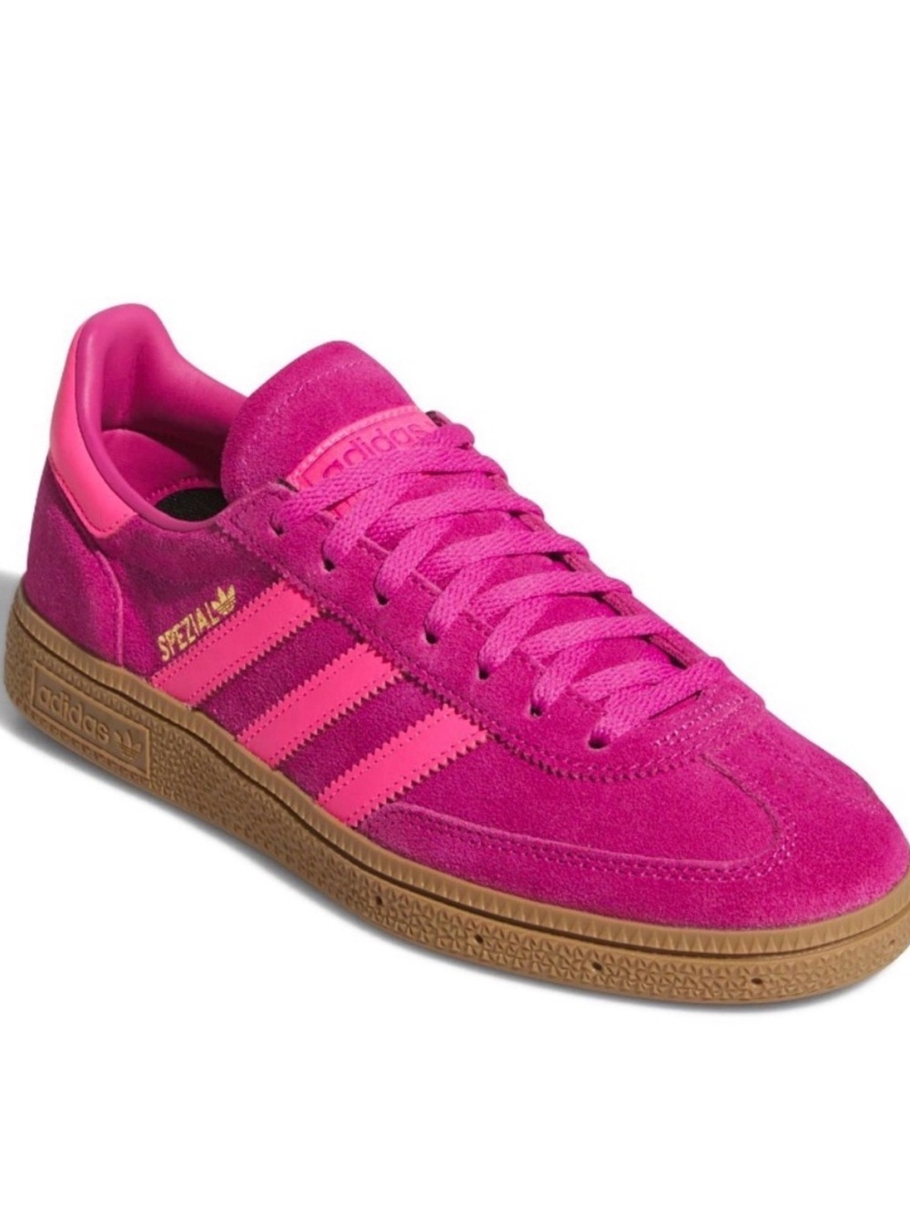 adidas Originals Women's Spezial Suede Sneaker in Hot Pink with Gum Sole